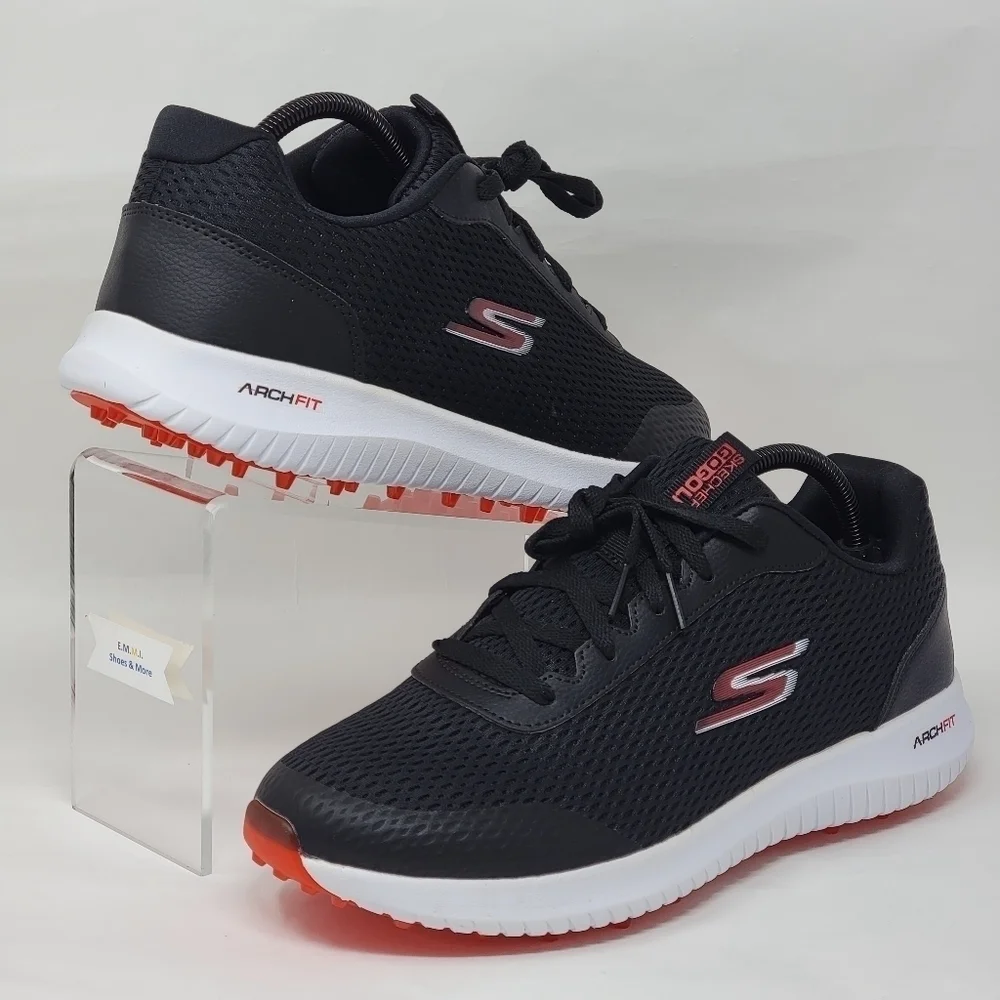 Skechers GO GOLF Men's Size 8 Max Fairway 3 Water Repellent BLACK/RED 214029 New
